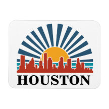 Houston Texas Vintage Sunset Retro Travel