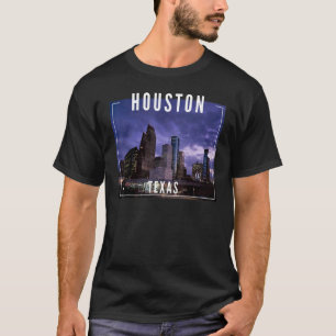 Houston Texas Watercolor Skyline Home State 1 T-Shirt