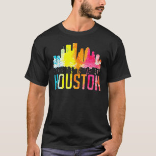 Houston Texas Watercolor Skyline Home State T-Shirt