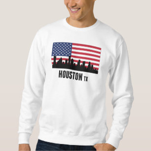 Houston TX American Flag Sweatshirt
