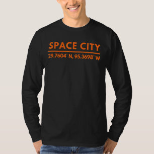 Houston Tx Fans Latitude And Longitude Space City T-Shirt
