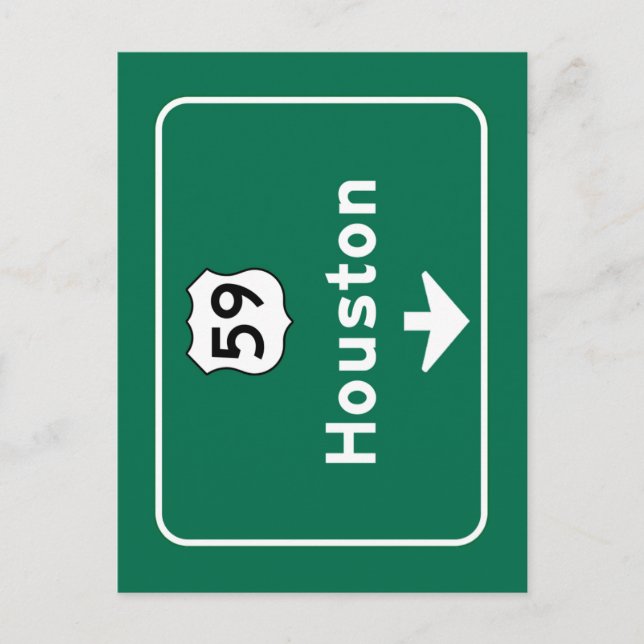 Houston, TX Road Sign Postcard (Front)