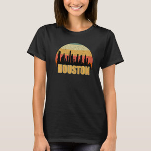 Houston Tx Skyline Silhouette Sunset I Love Housto T-Shirt