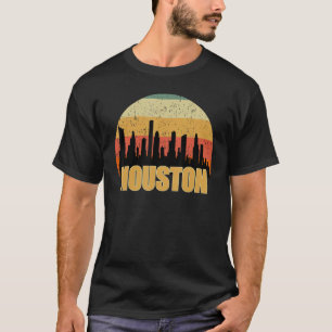 Houston Tx Skyline Silhouette Sunset I Love Housto T-Shirt