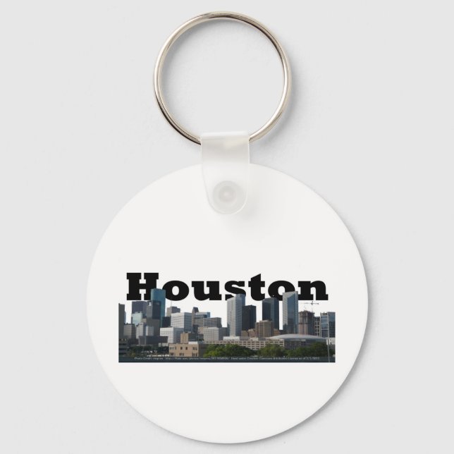 Houston, TX Skyline with Houston in the Sky Key Ring (Front)