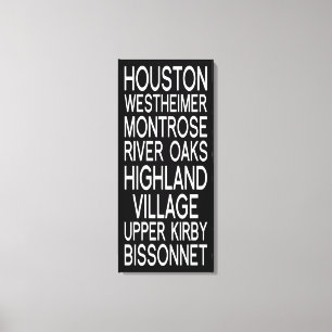 Houston Typography Canvas Print