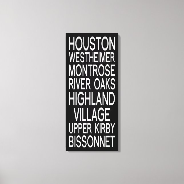 Houston | Typography Canvas Print (Front)