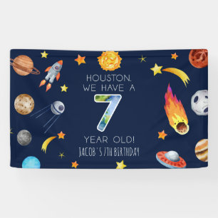 Houston We Have A 7 Year Old 7th Birthday Party Banner