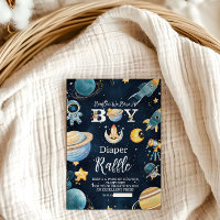 Houston We Have A Boy Outer Space Diapper Raffle