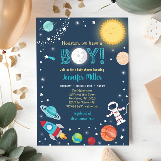 Houston We Have A Boy Space Astronaut Invitation (Creator Uploaded)