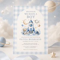 Houston We Have a Boy Space Gingham Baby Shower