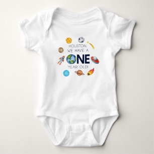 Houston We Have A One Year Old 1st Birthday Party Baby Bodysuit