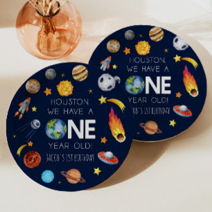 Houston We Have A One Year Old 1st Birthday Party Paper Plate