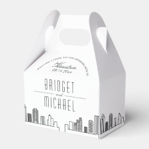 Houston Wedding City Skyline Favour Box