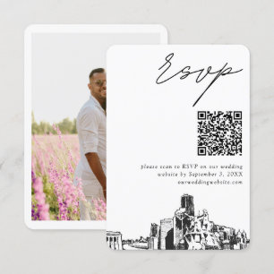 Houston Wedding Modern RSVP QR Code Enclosure Card
