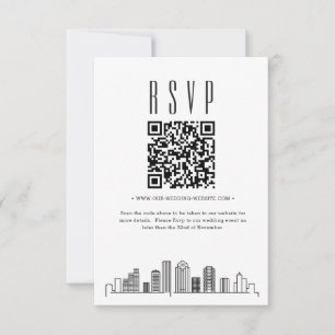 Houston Wedding QR code RSVP Card