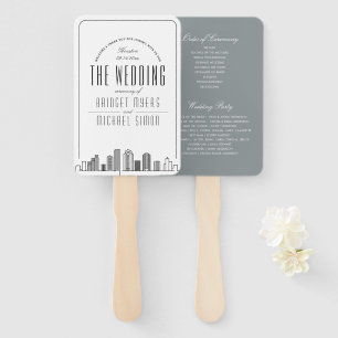 Houston Wedding   Wedding Program Hand Fan