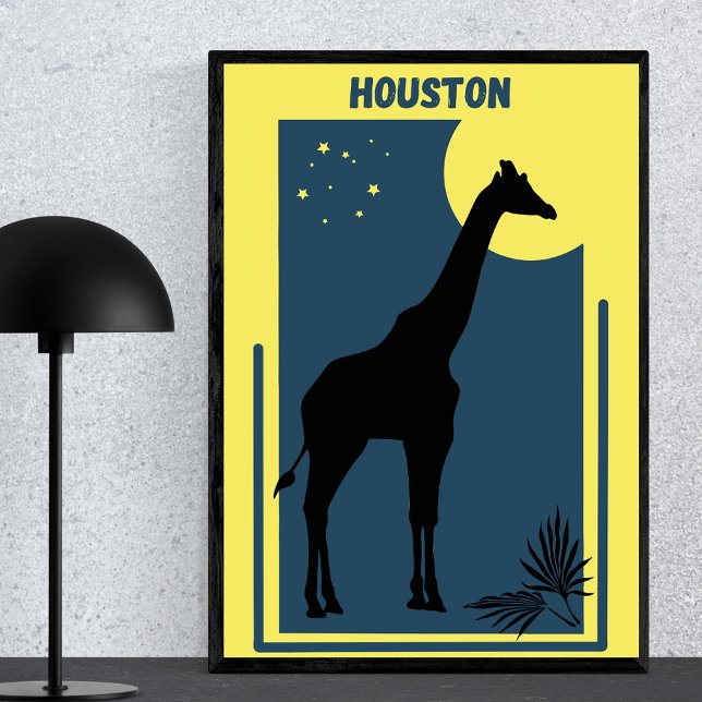 Houston Zoo Texas Vintage Giraffe Poster (Creator Uploaded)