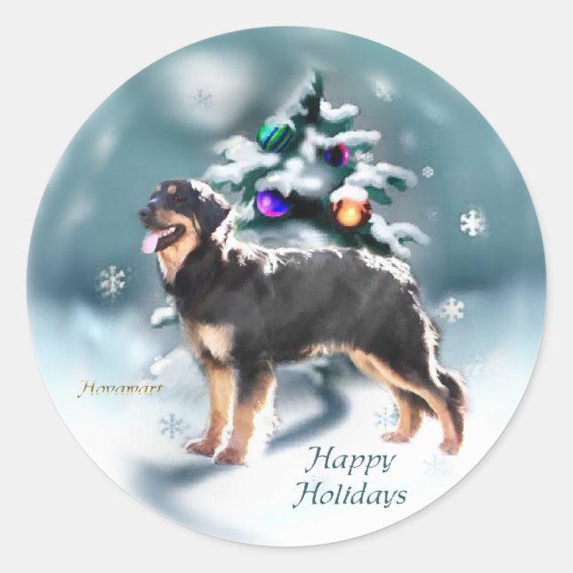 Hovawart Christmas Gifts Classic Round Sticker (Front)