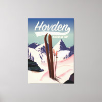 Hovden Norway Ski travel poster.
