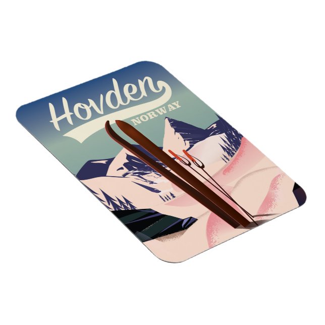Hovden Norway Ski travel poster. Magnet (Right Side)