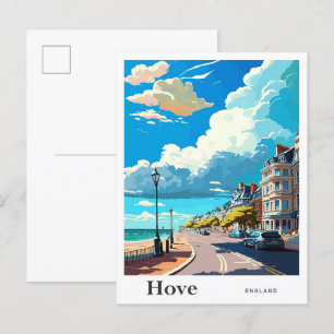 Hove England Vintage Travel Illustration Postcard