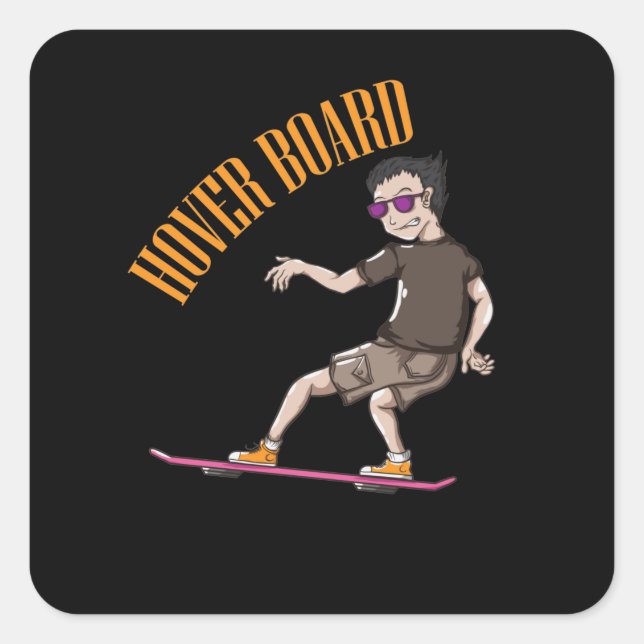 Hover Board Design Marty Square Sticker (Front)