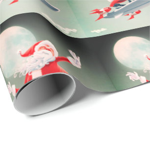 Hover Board Santa Wrapping Paper
