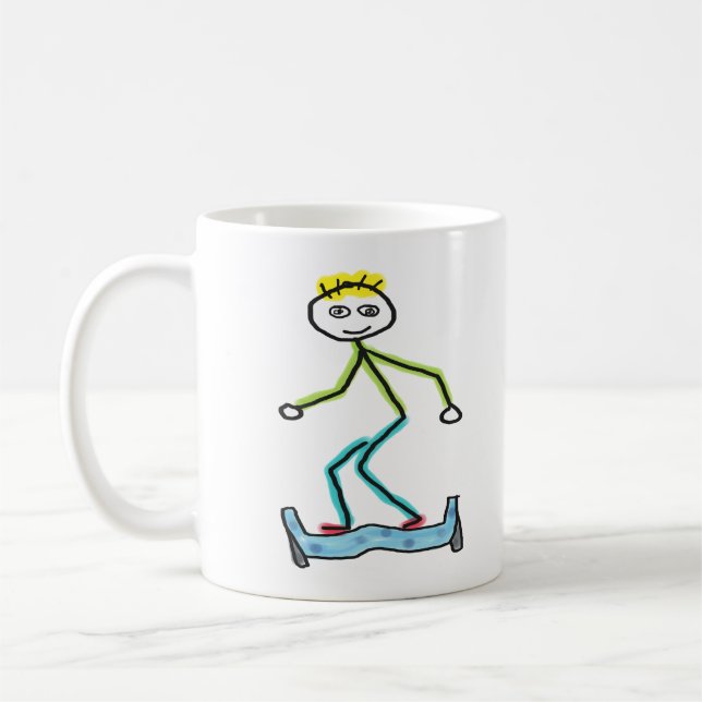 Hoverboard Stickman Coffee Mug (Left)