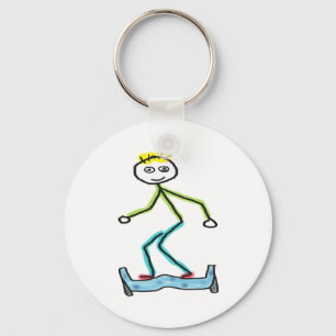 Hoverboard Stickman Key Ring