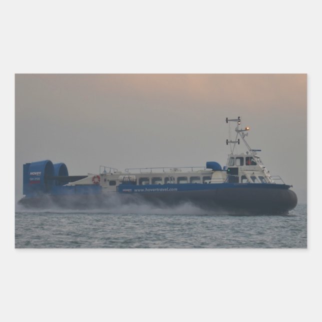 Hovercraft At Dawn Rectangular Sticker (Front)
