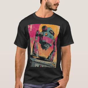 Hovering DJ Drone — Retro Turntable with Hot Neon  T-Shirt