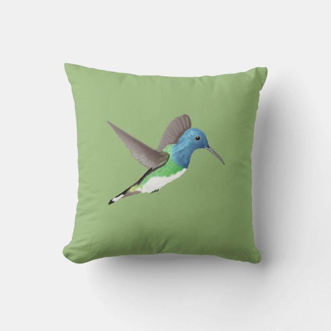 Hovering Jacobin Hummingbird - transparent.    Cushion (Front)