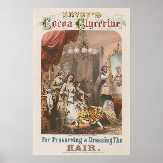 Hovey's Cocoa Glycerine, Circa 1860 Poster (Front)