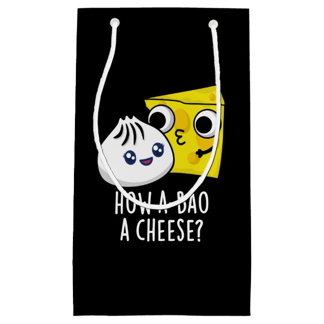How A-bao A Cheese Funny Food Pun Dark BG Small Gift Bag (Front)