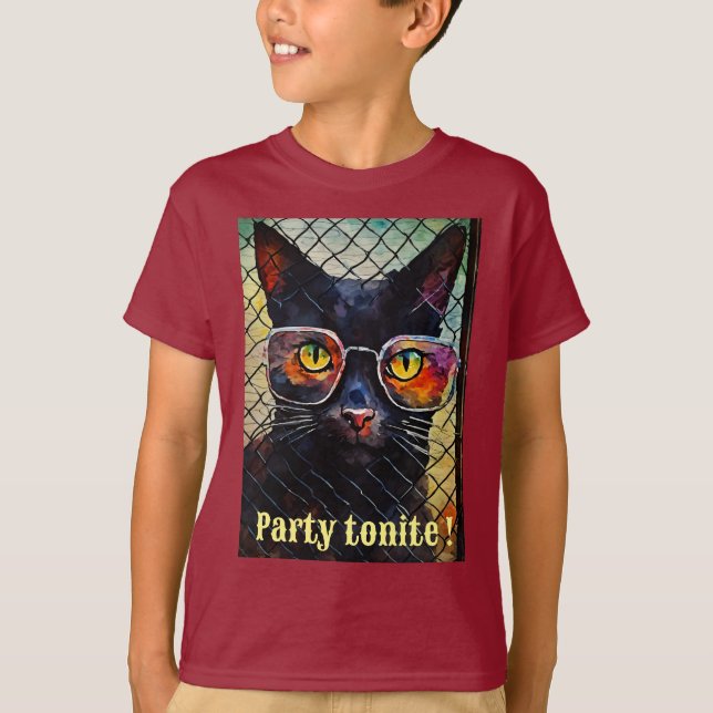 How about "Cool Cat Celebration Tee" or "Party  T-Shirt (Front)