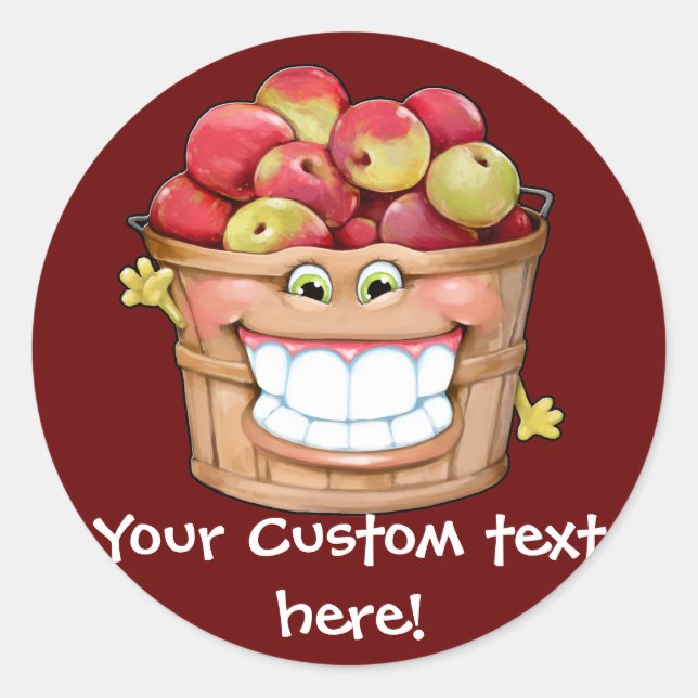 How about them apples?!  Happy Apples! Classic Round Sticker (Front)