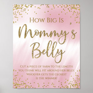 How Big is Mommys Belly Baby Shower Game Poster
