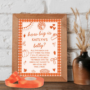 How Big Is Mommy's Belly? Baby Shower Game Poster