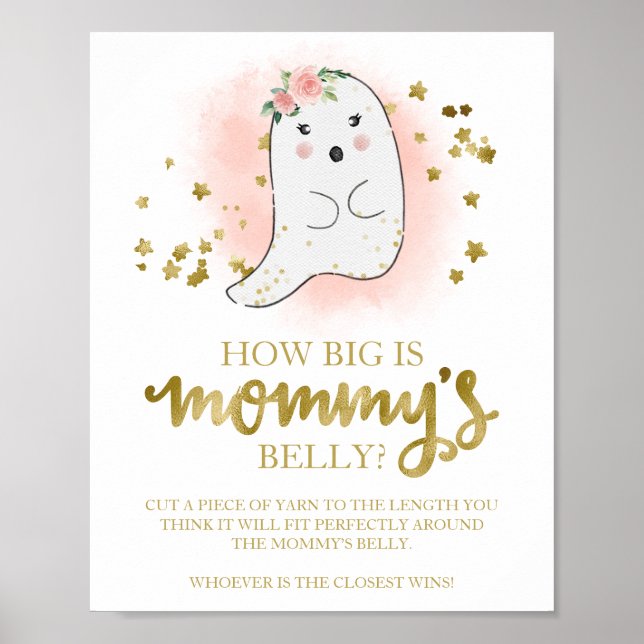 How Big is Mommy's Belly Baby Shower Game Sign (Front)
