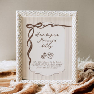 How big is mommys belly Cafe Bebe baby shower Poster