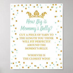 How Big is Mommy's Belly Royal Mint & Gold Sign