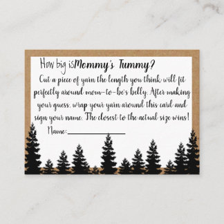 How Big is Mommys Tummy Baby Shower Game Enclosure Card
