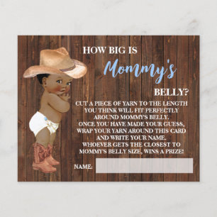 How Big is Mummy Belly AA Cowboy Shower Game Card