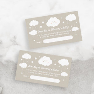 How Big is Mummy Belly Cloud Baby Shower Game Enclosure Card