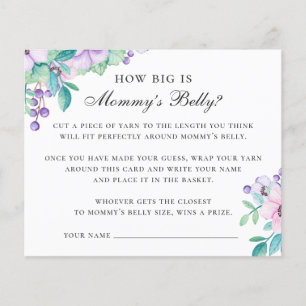 How big is mummy belly. Floral baby shower game