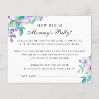 How big is mummy belly. Floral baby shower game