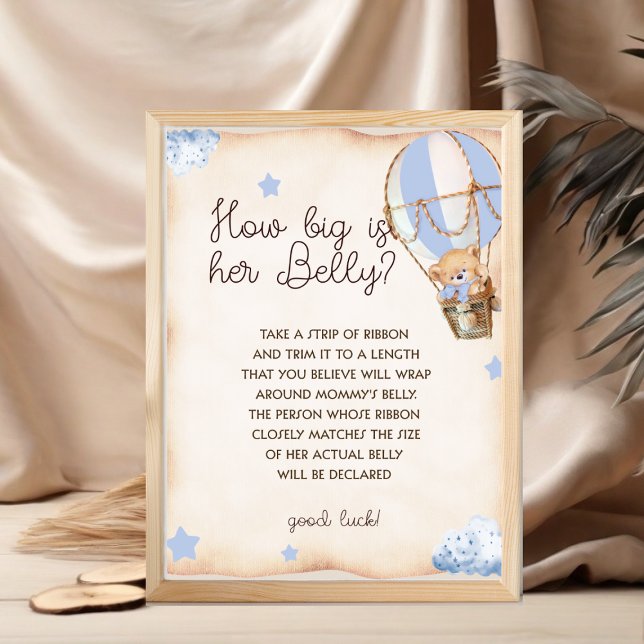 How Big Is Mummy's Belly Baby boy shower game  Poster (Creator Uploaded)