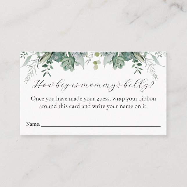 How Big is Mummy's Belly Baby Shower Game Card (Front)
