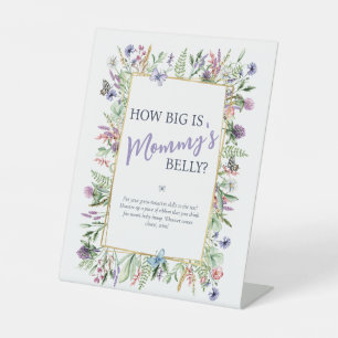 How Big is Mummy's Belly Baby Shower Game Pedestal Sign